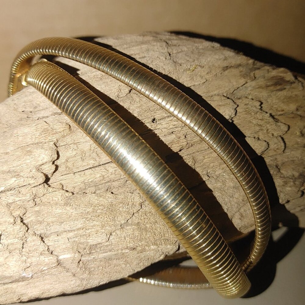 Vintage Large Snake Chain Belt Omega Gold Tone Retro Flexible Hook Clasp